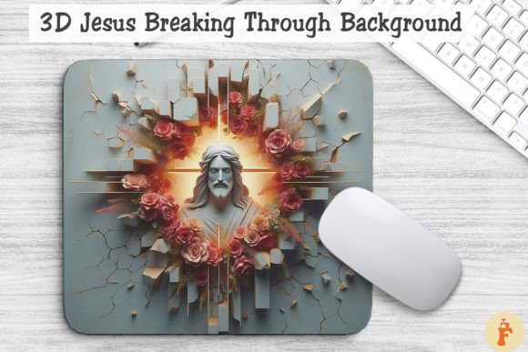 3D Jesus Breaking Through Background