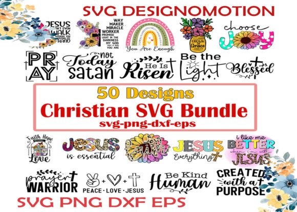 50 Retro Christian SVG Bundle Jesus Svg and Graphic Templates