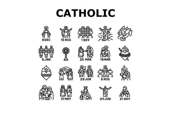 Catholic Holidays Church Easter Icons