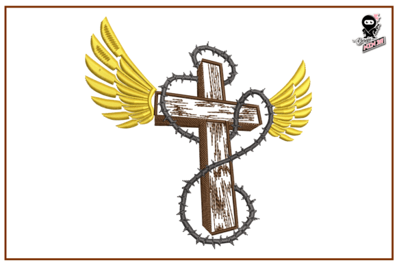 Christian Cross with Wings and Religion Amp