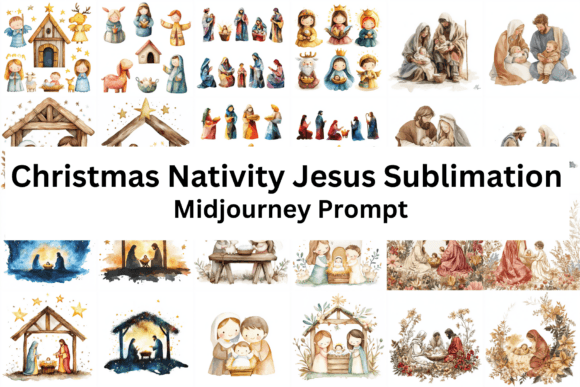 Christmas Nativity Jesus Sublimation Illustrations