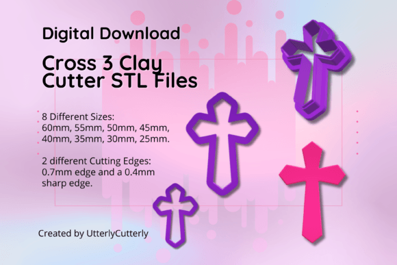 Clay Cutter STL File Cross 3- Christian Tools