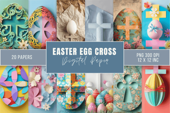 Easter Egg Cross Paper Bundle & Backgrounds