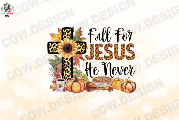 Fall for Jesus He Never Clipart PNG & Crafts
