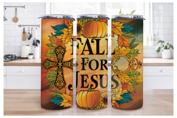 Fall for Jesus Tumbler Wrap Png
