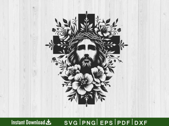 Floral Cross SVG for Crafts and Small Business Branding