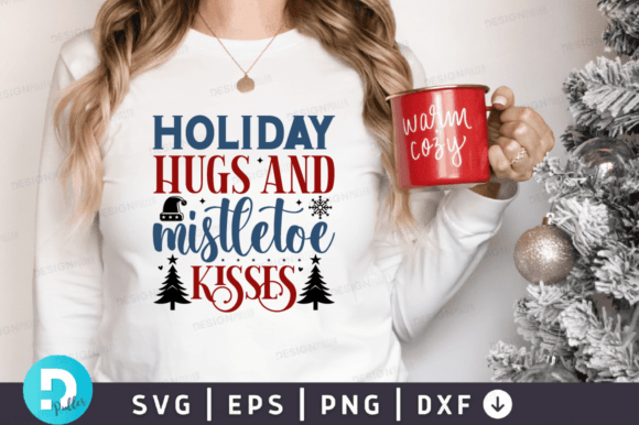 Holiday Hugs and Mistletoe Kisses SVG for Crafts