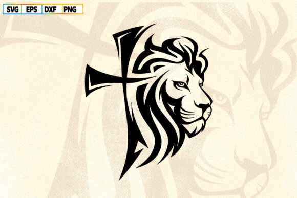 Jesus Cross Lion SVG for Crafts