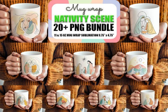 Nativity Scene Mug Wrap Bundle & Crafts