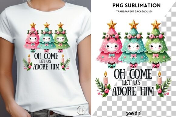 Oh Come Let Us Adore Him PNG Christian Illustrations