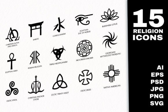 Religion Icons Set and Icons
